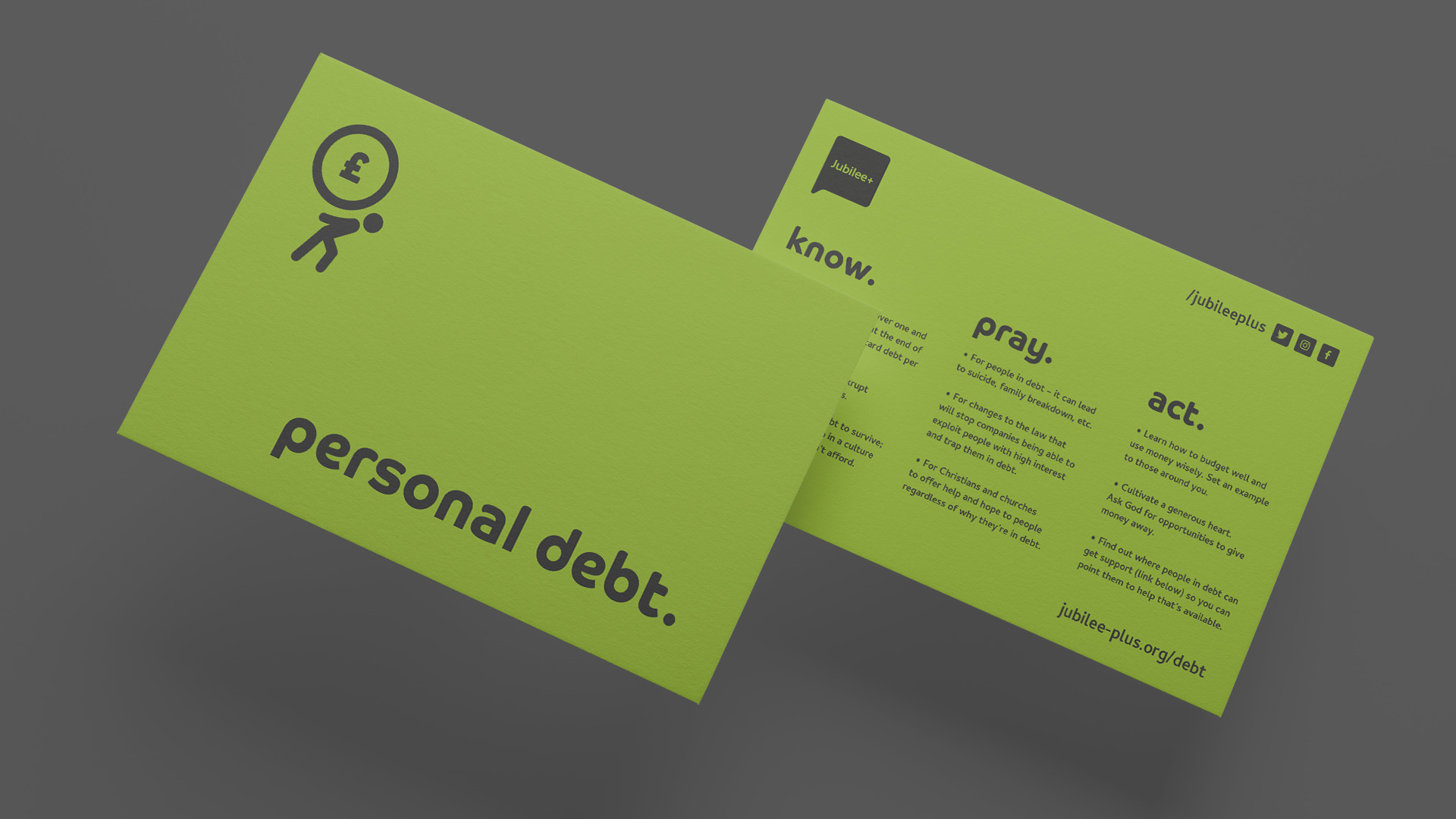 Jubilee+ Personal Debt information card