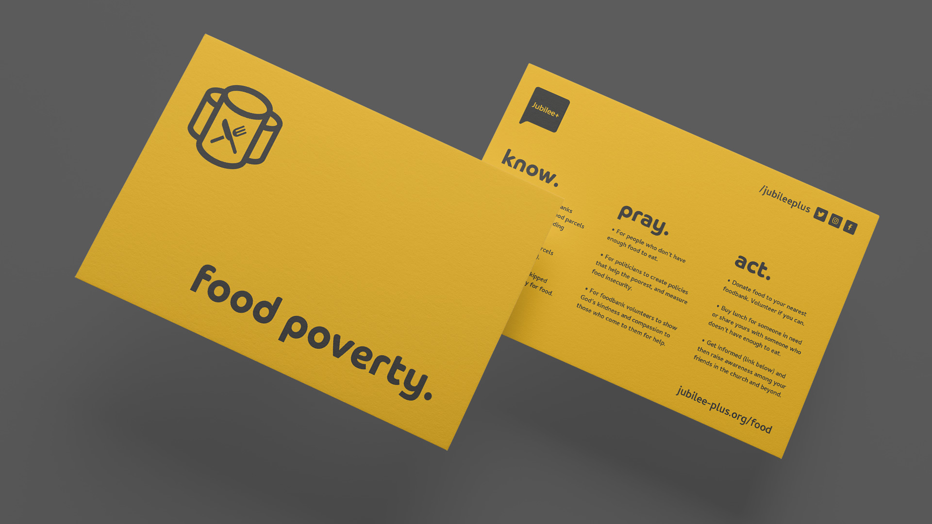 Jubilee+ Food Poverty information card